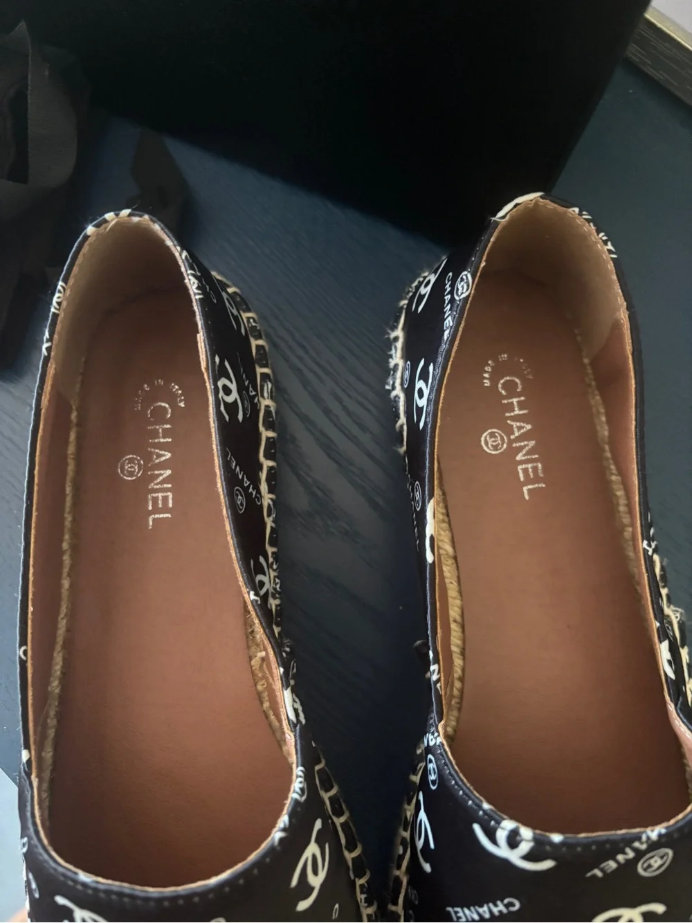 HOT SALE‼️ CHANEL Black Lambskin CC Logo Espadrilles